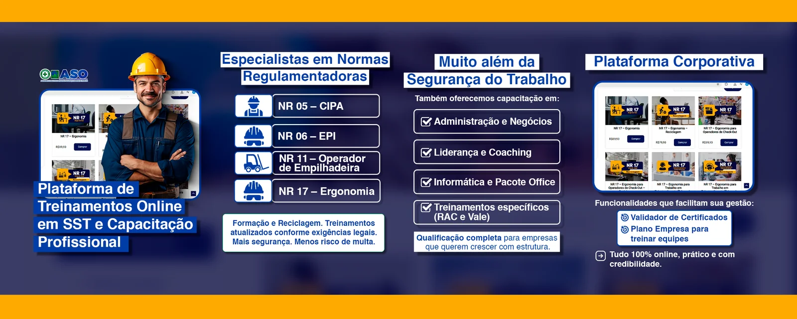 Treinamentos em saúde e segurança do trabalho
